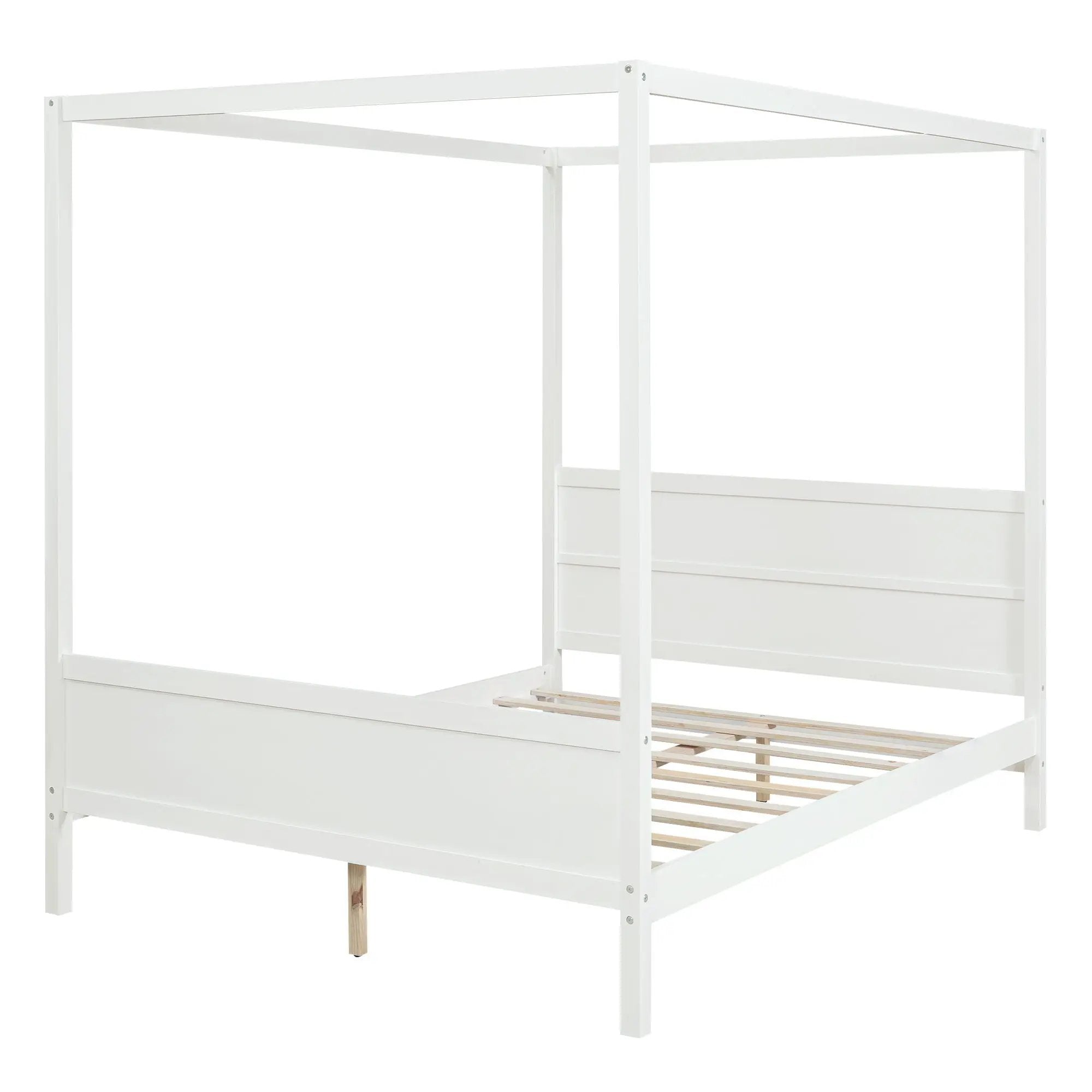Canopy Platform Bed With Headboard And Footboard, Slat Support Leg by HouseOfZazla