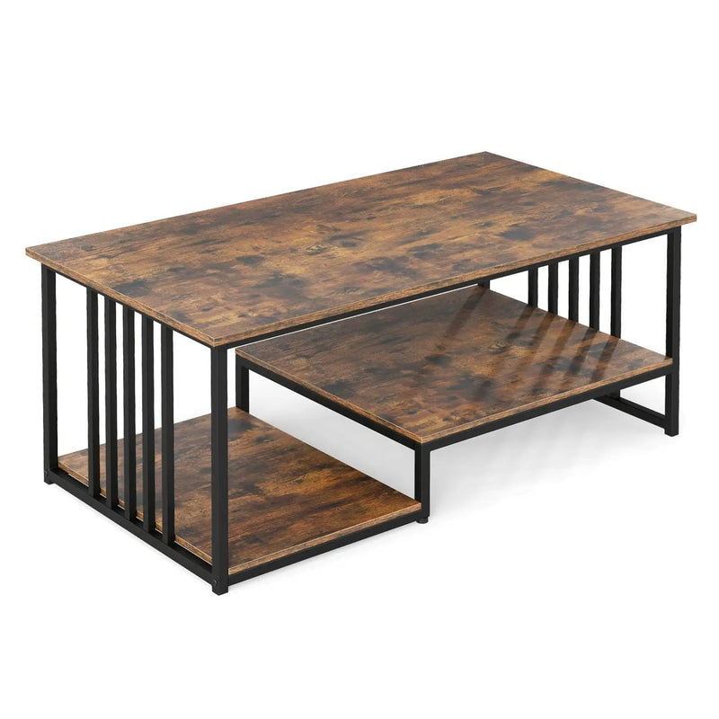 43.5" Coffee Table 2-Tier with Open Storage Shelf by DirectDeals