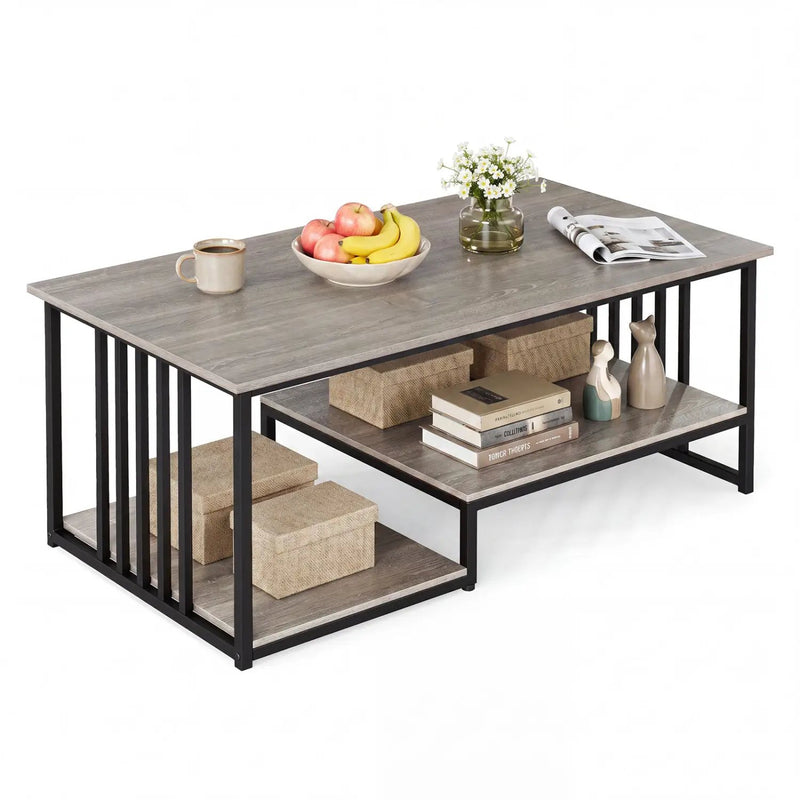 43.5" Coffee Table 2-Tier with Open Storage Shelf by DirectDeals