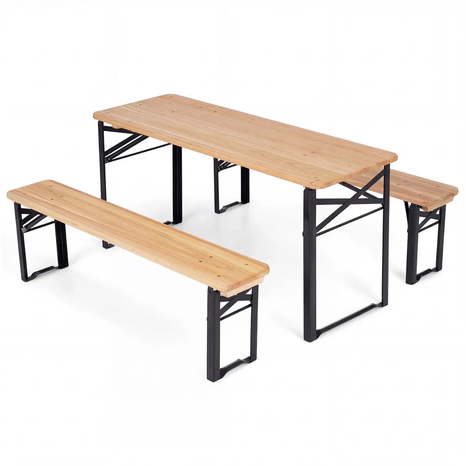 43.5 Inch Folding Kids Picnic Table & Bench Set No Assembly Wooden Toddler Table by DirectDeals