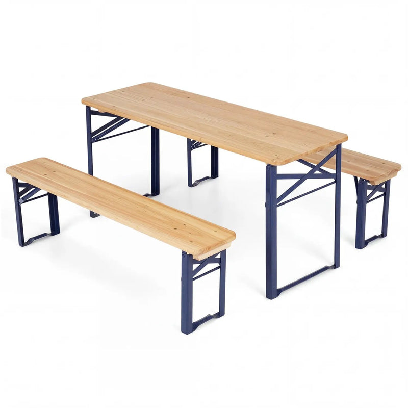 43.5 Inch Folding Kids Picnic Table & Bench Set No Assembly Wooden Toddler Table by DirectDeals