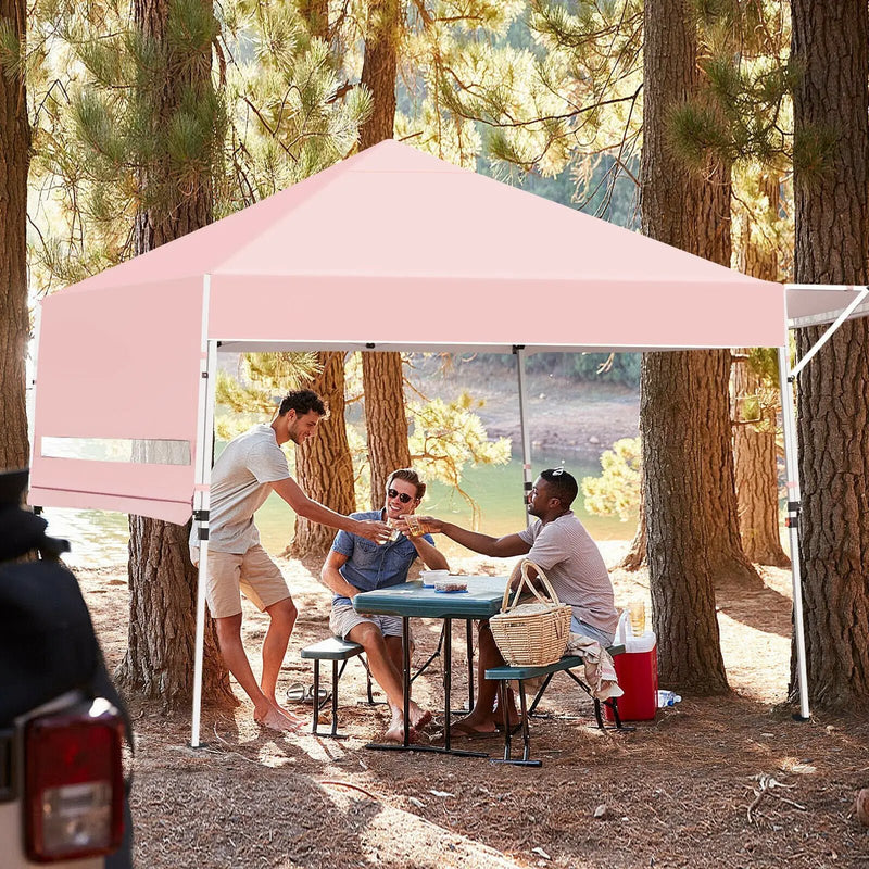17 Feet x 10 Feet Foldable Pop Up Canopy with Adjustable Instant Sun Shelter by DirectDeals