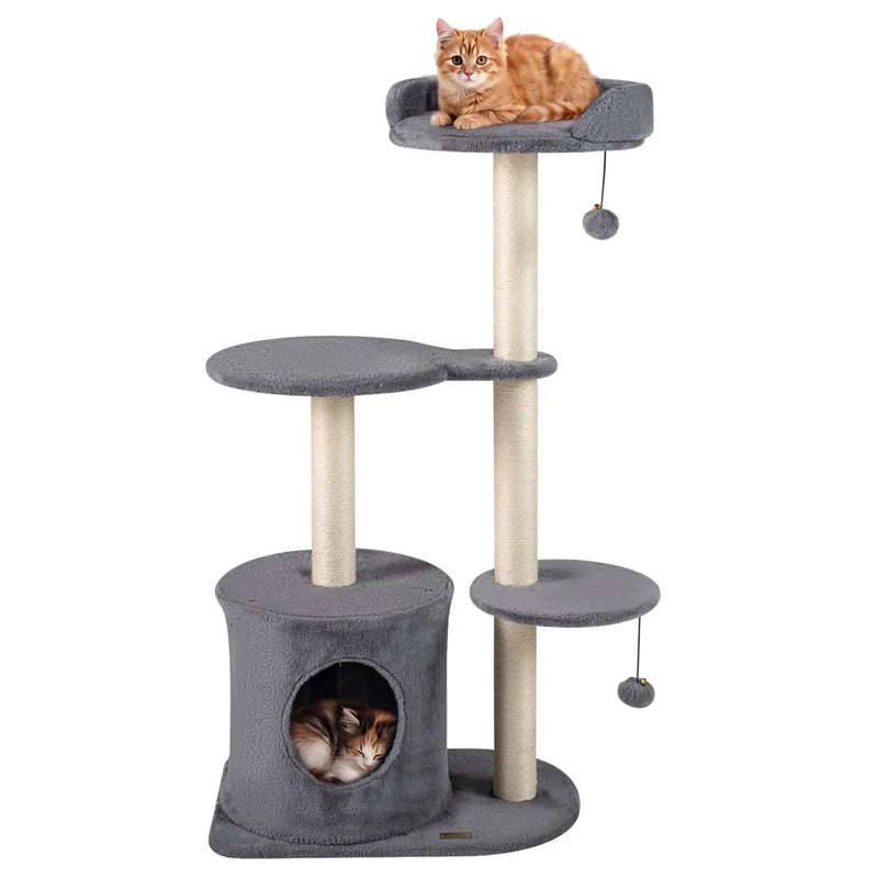 Cat Tree 43" with Condo, Perches & Scratching Posts by DirectDeals