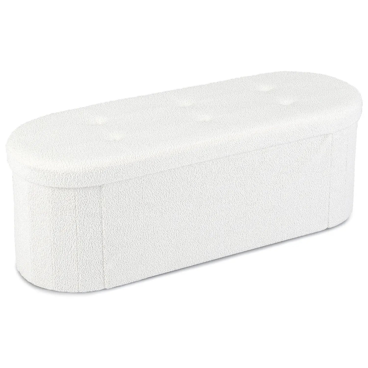 43" Folding Storage Ottoman Bench with Dividers - Teddy Fleece by DirectDeals