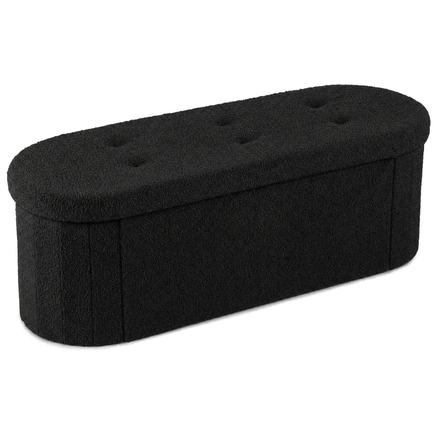43" Folding Storage Ottoman Bench with Dividers - Teddy Fleece by DirectDeals