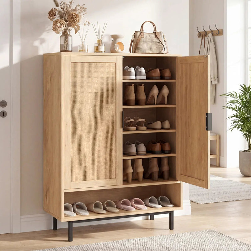 6-Tier Tall Shoe Cabinet with Double Doors - 43 Inch by DirectDeals
