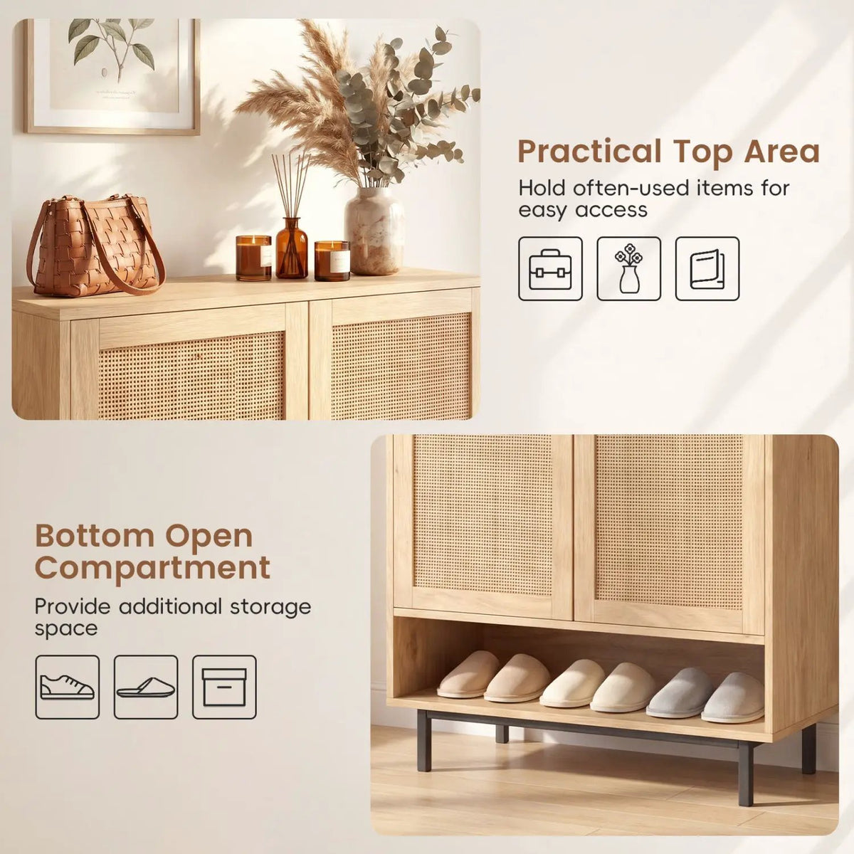 6-Tier Tall Shoe Cabinet with Double Doors - 43 Inch, photo 8 of 24