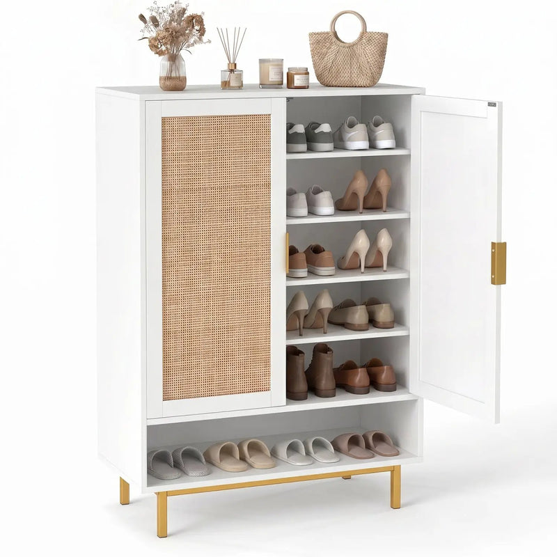 6-Tier Tall Shoe Cabinet with Double Doors - 43 Inch by DirectDeals