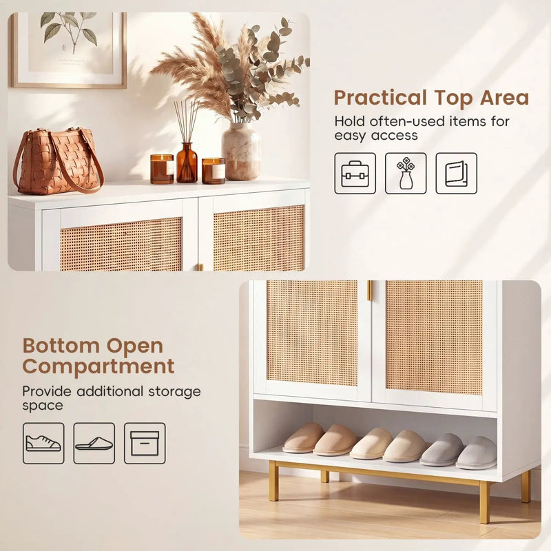 6-Tier Tall Shoe Cabinet with Double Doors - 43 Inch by DirectDeals