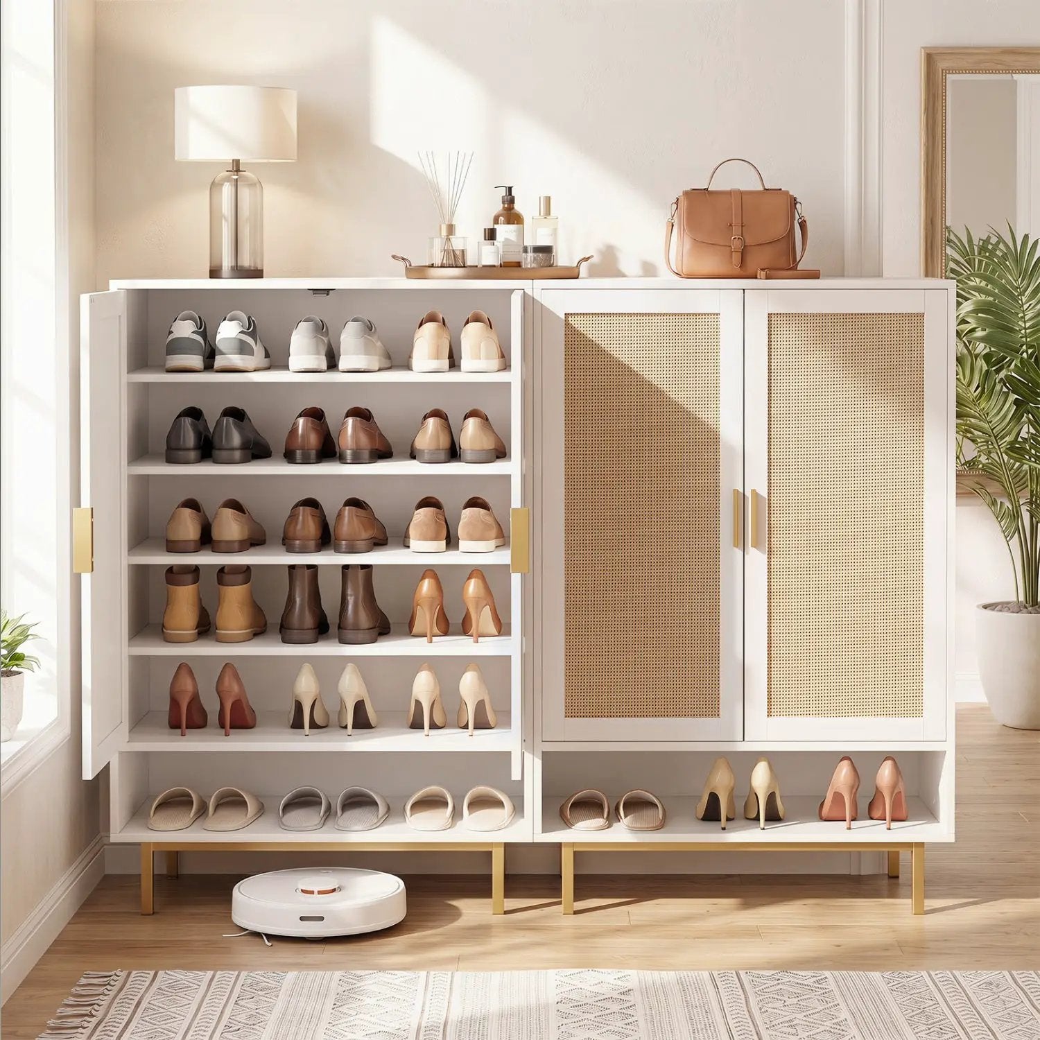 6-Tier Tall Shoe Cabinet with Double Doors - 43 Inch by DirectDeals