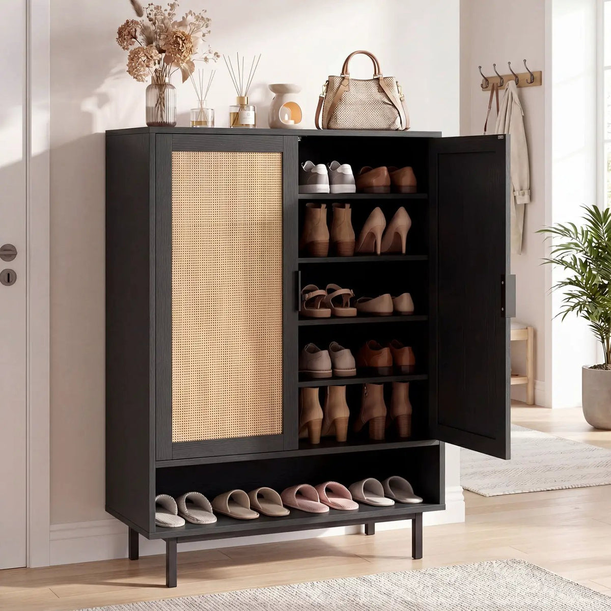 6-Tier Tall Shoe Cabinet with Double Doors - 43 Inch, photo 17 of 24