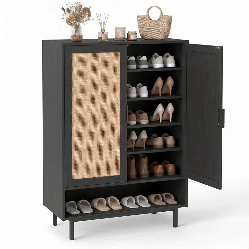 6-Tier Tall Shoe Cabinet with Double Doors - 43 Inch by DirectDeals