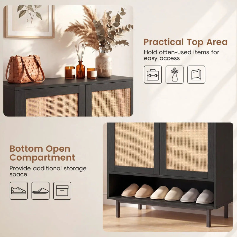 6-Tier Tall Shoe Cabinet with Double Doors - 43 Inch by DirectDeals