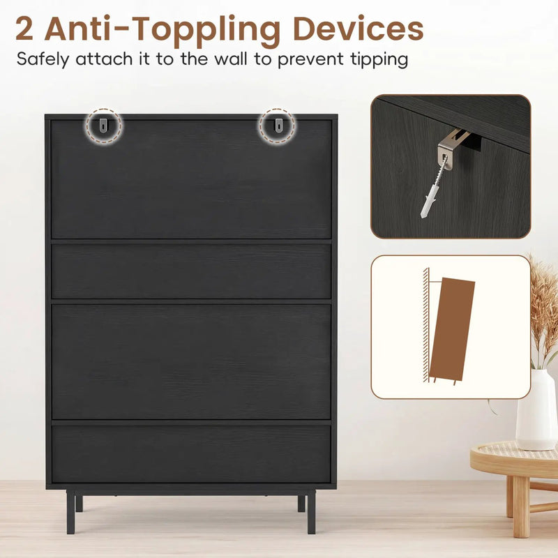 6-Tier Tall Shoe Cabinet with Double Doors - 43 Inch by DirectDeals
