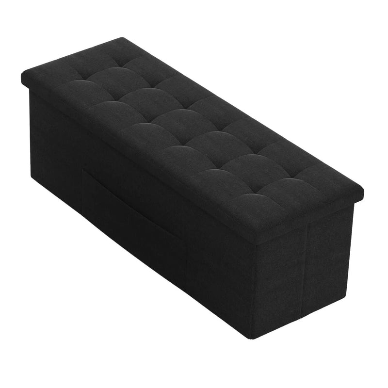43" Folding Storage Ottoman Bench with Padded Seat by DirectDeals