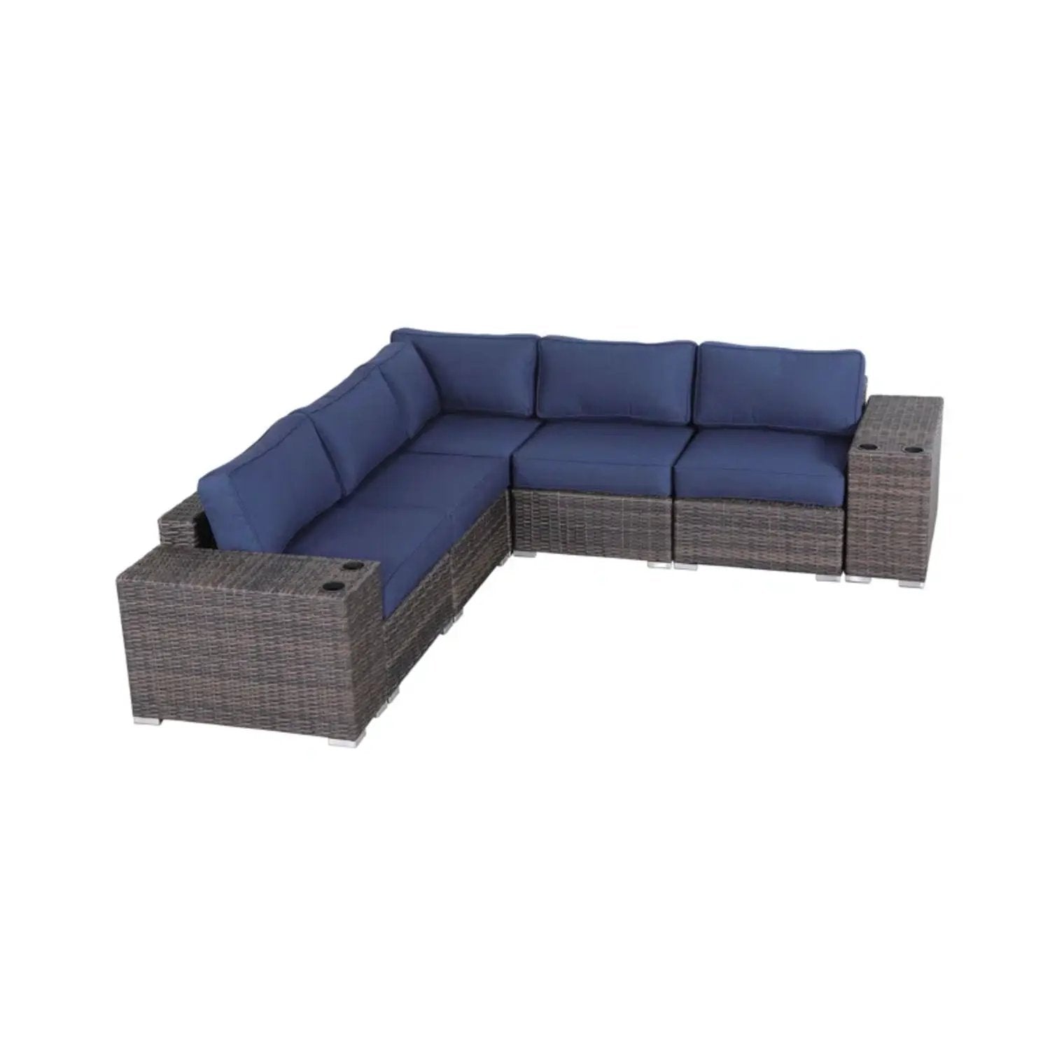 Modern Rattan Wicker Seating Group With Cushions by Unique Piece Furniture