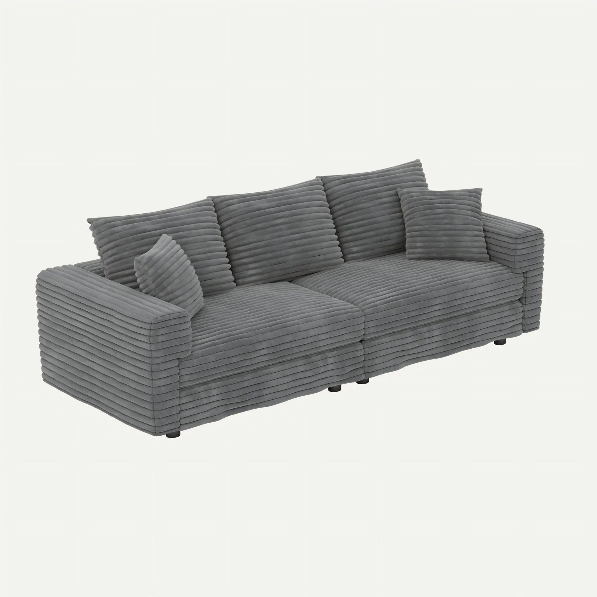 Convertible Deep Seat Sofa With Soft Pillows And Ottomans by HouseOfZazla