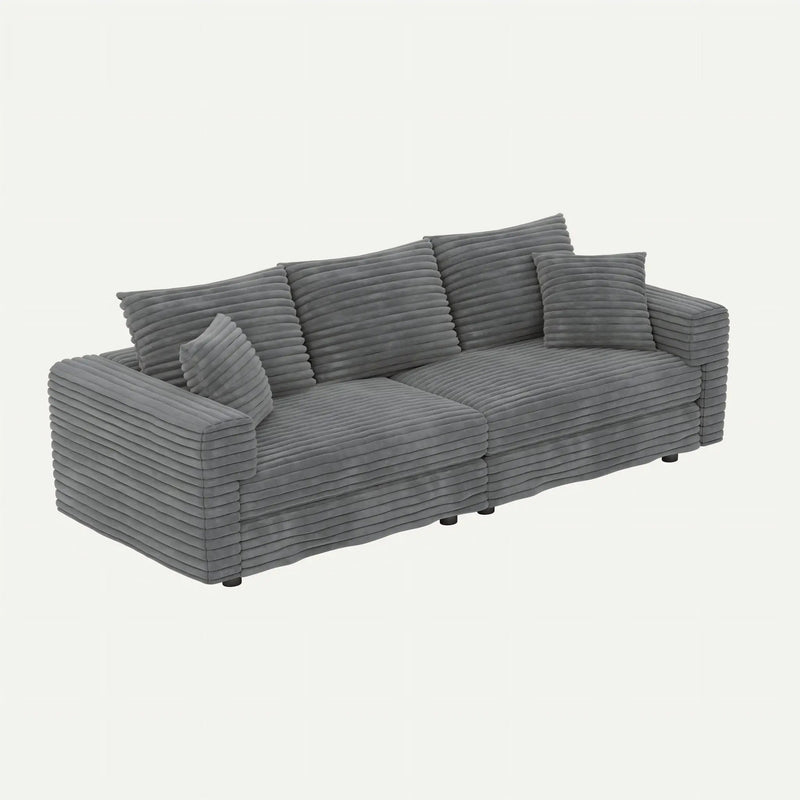 Convertible Deep Seat Sofa With Soft Pillows And Ottomans by HouseOfZazla