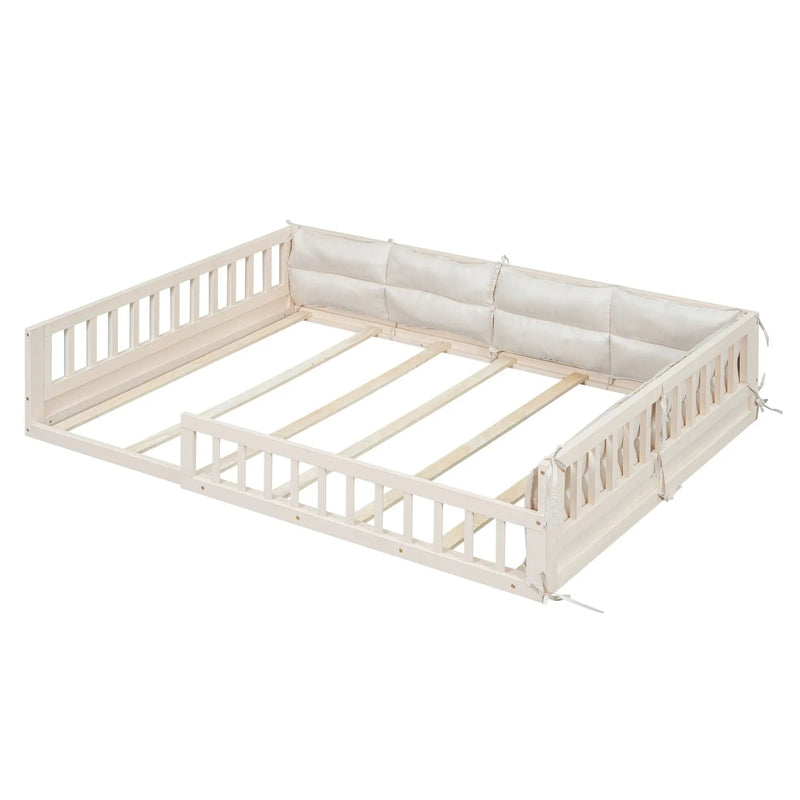 Upholstered Platform Bed With Guardrail And Pillow by Unique Piece Furniture
