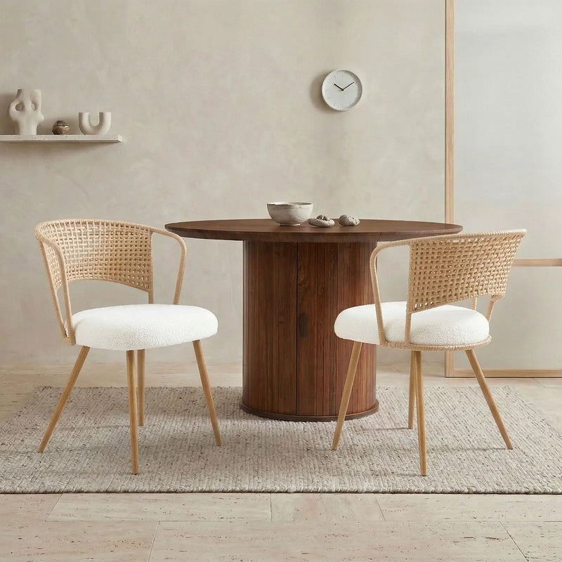 Wicker Dining Chairs - 2-Piece Set - Farmhouse Style, photo 9 of 9