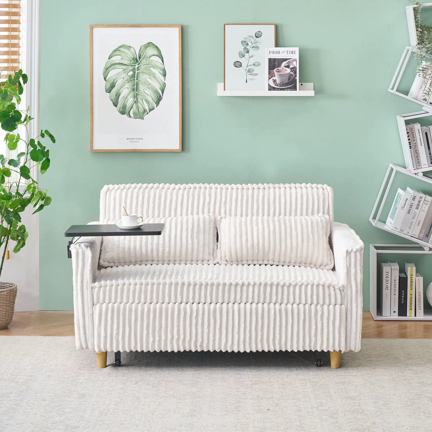 Pull Out Sofa With Movable Tabletop And USB Ports by HouseOfZazla