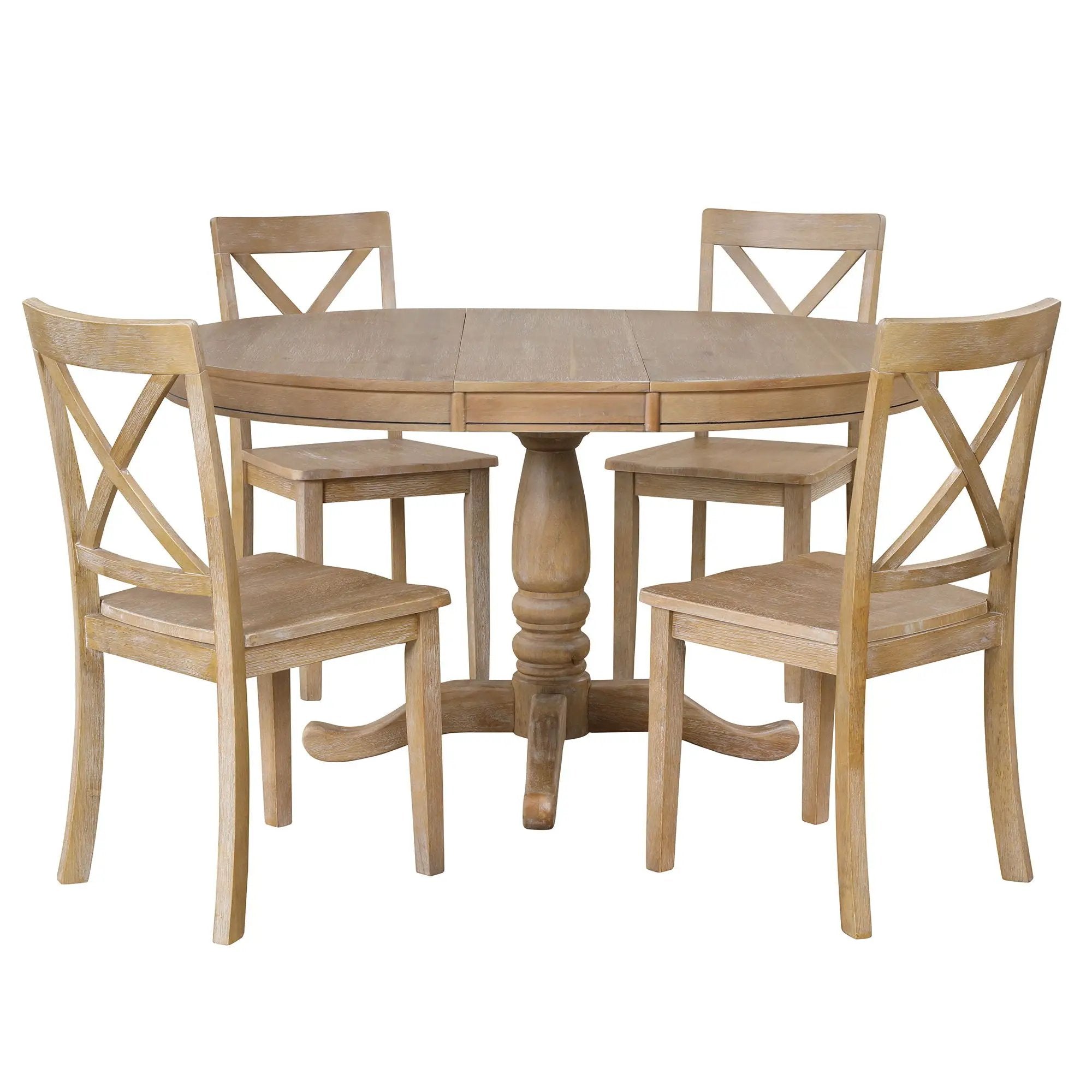 Modern Dining Table Set For 4, Round Table And 4 Kitchen Room Chairs, 5 Piece Kitchen Table Set For Dining Room, Dinette, Breakfast Nook by HouseOfZazla