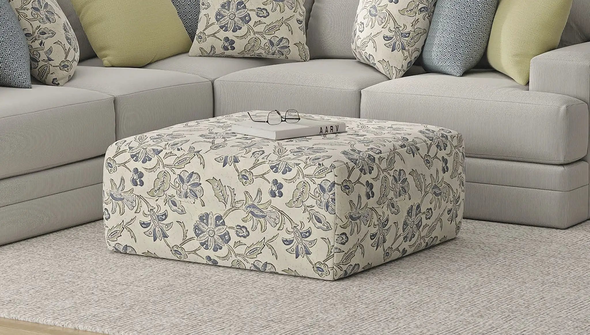 Stockbridge - Cocktail Ottoman - Denim by Unique Piece Furniture