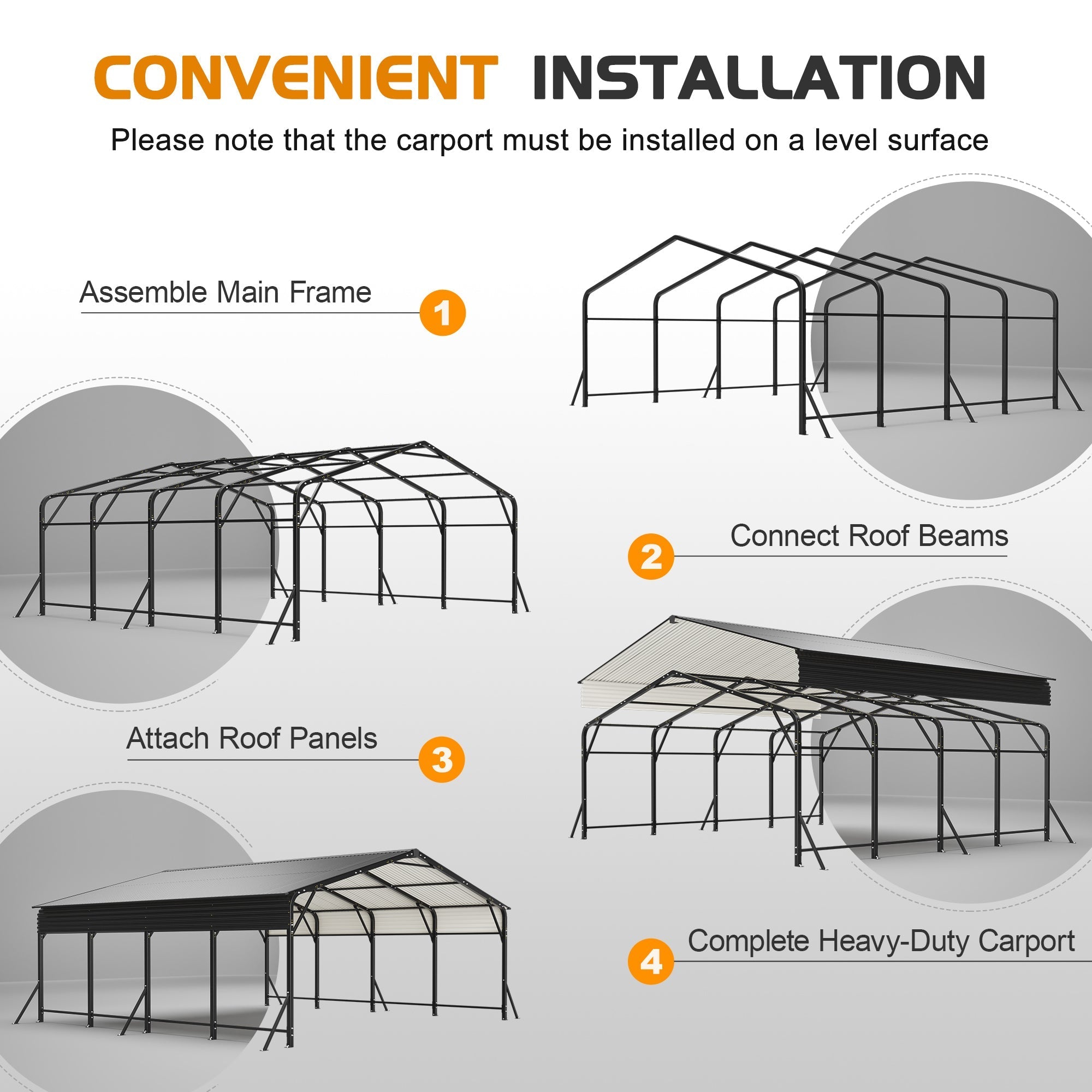 20'x20' Galvanated Steel Carport Canopy by HouseOfZazla