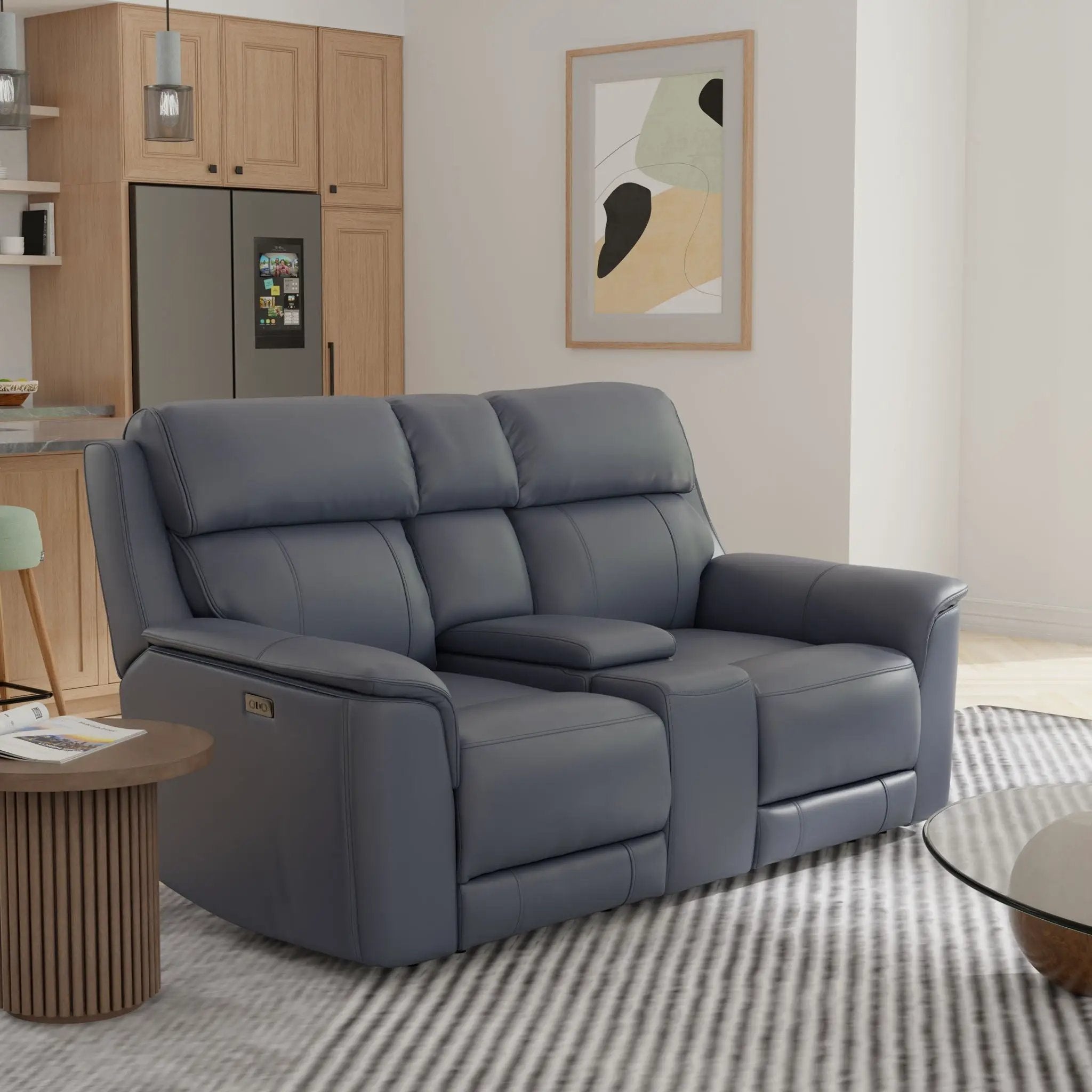 Oslo - Dual Power Reclining Loveseat With Console by Unique Piece Furniture