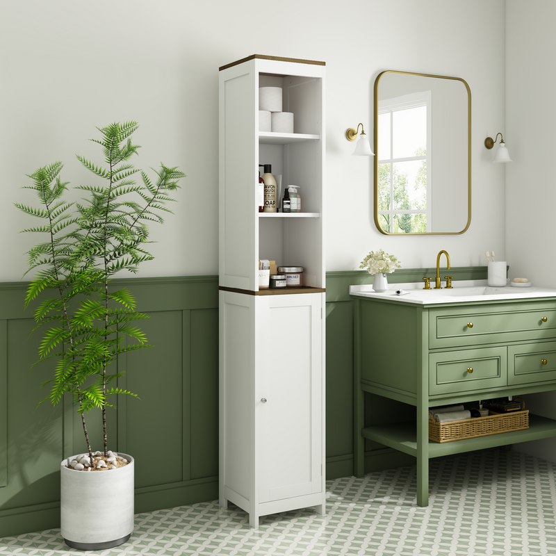 Tall Bathroom Storage Cabinet with Reversible Door by HouseOfZazla