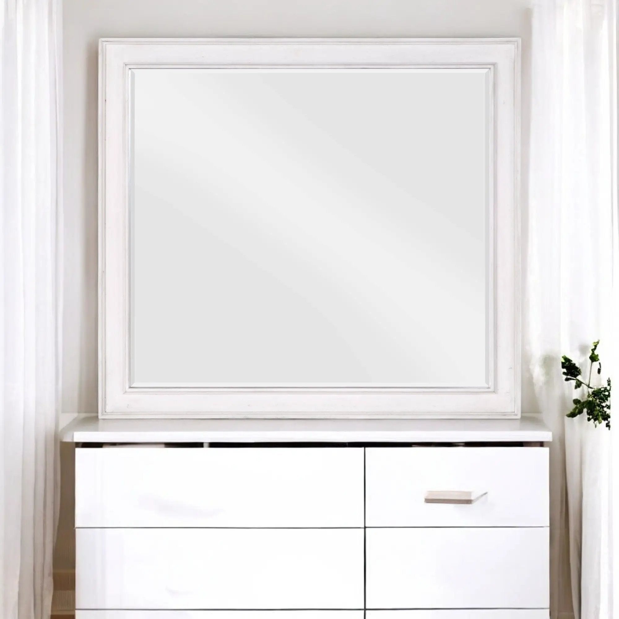 Katia - Weathered Mirror - White by Unique Piece Furniture