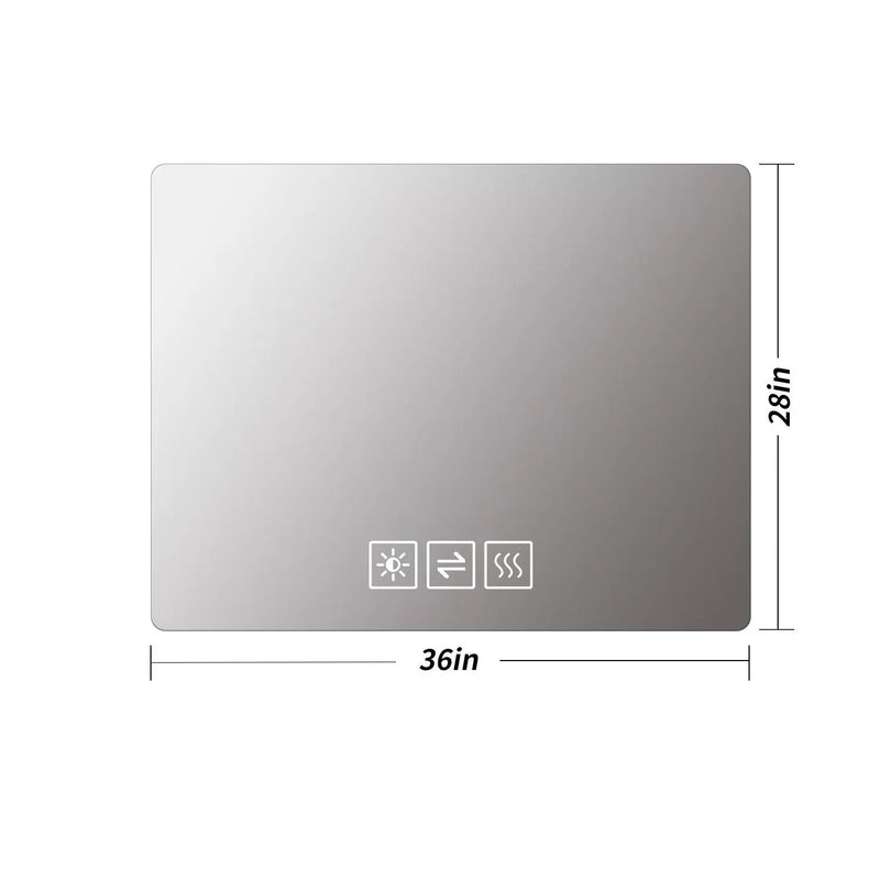 28" Bathroom Mirror With LED Lights Front And Backlit, Anti-Fog Lighted Vanity Mirrors For Wall Mounted And 5 Level Dimmable, Horizontal / Vertical - Clear by HouseOfZazla