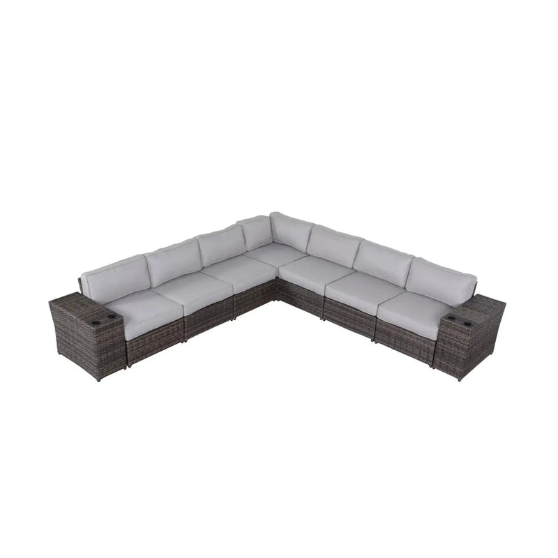 Modern Rattan Wicker Seating Group With Cushions by Unique Piece Furniture