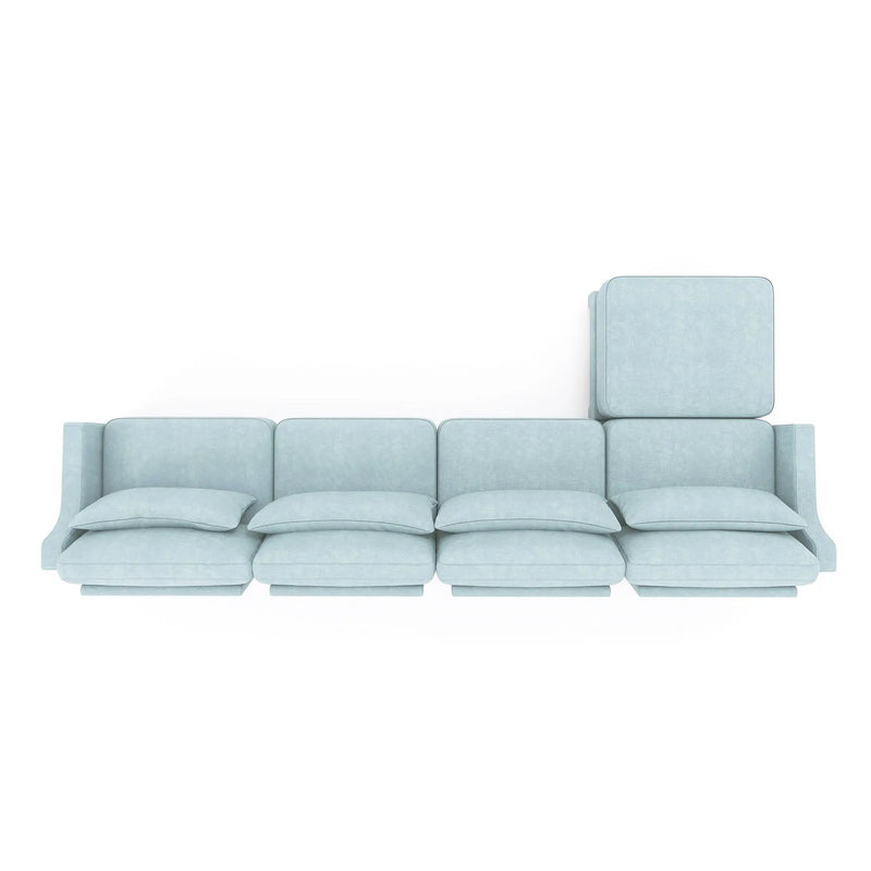 Stylish Sofa With Ottoman And Lumbar Pillows, Ergonomic Design by HouseOfZazla
