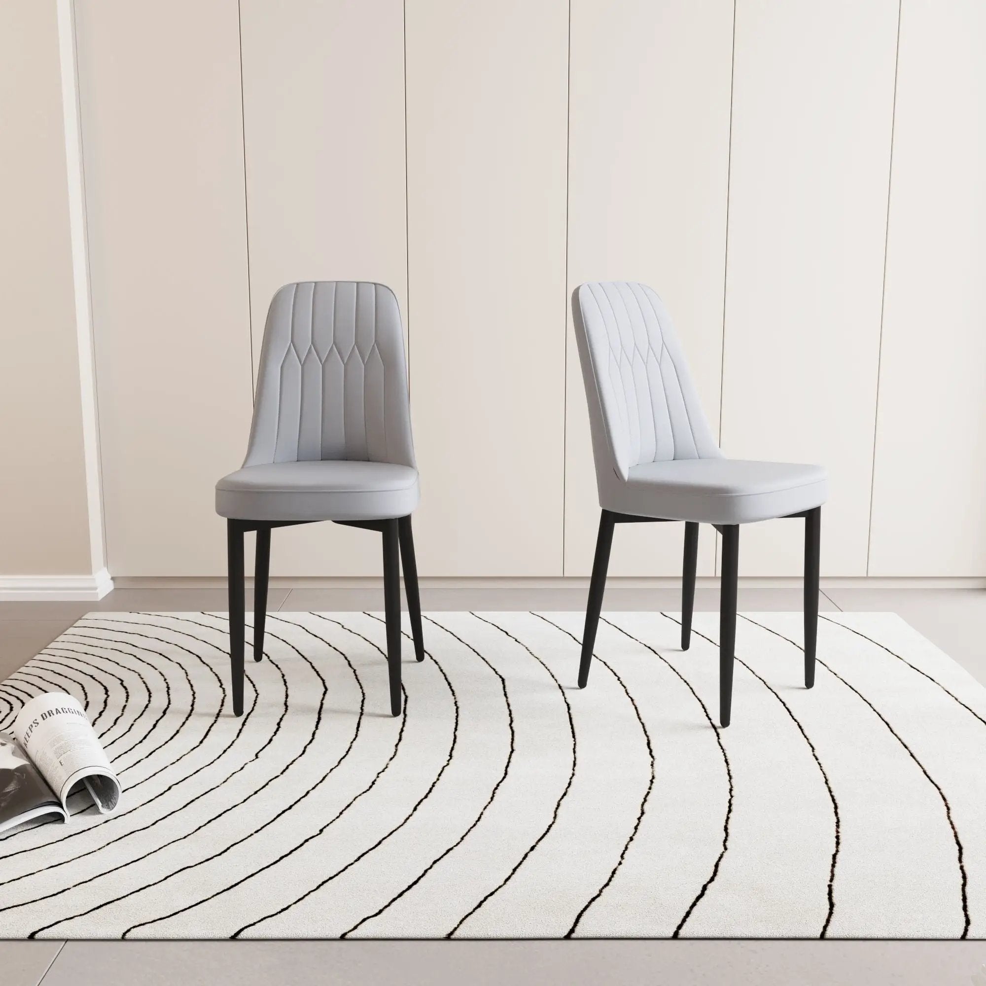 Modern Dining Chair With Cushions And Metal Legs by Unique Piece Furniture