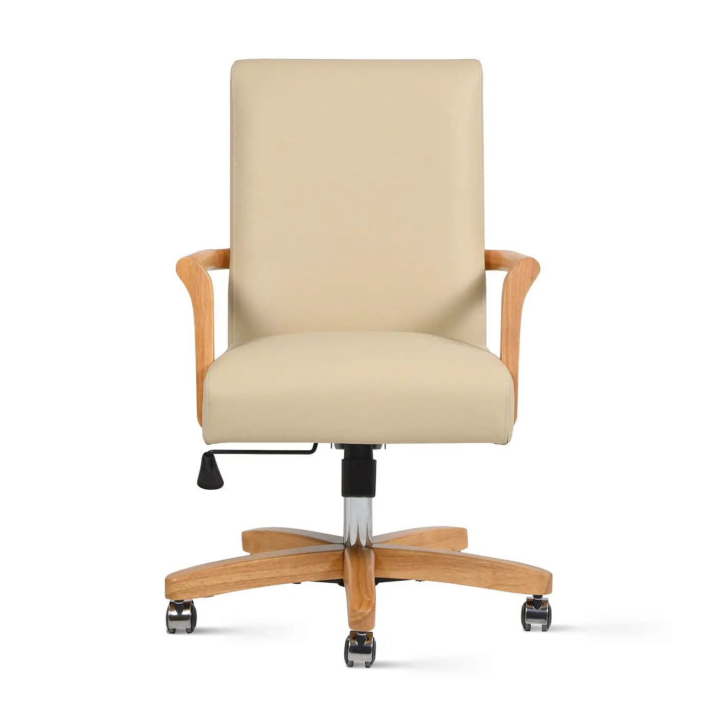 Dumont - Modern Farmhouse High Back Executive Home Office Chair - Neutral Cream Beige / Natural by Unique Piece Furniture