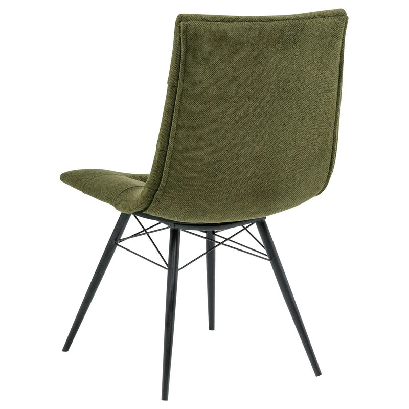 Aiken Fabric Upholstered Dining Side Chair Saddle Forest Green (Set of 4) by Unique Piece Furniture