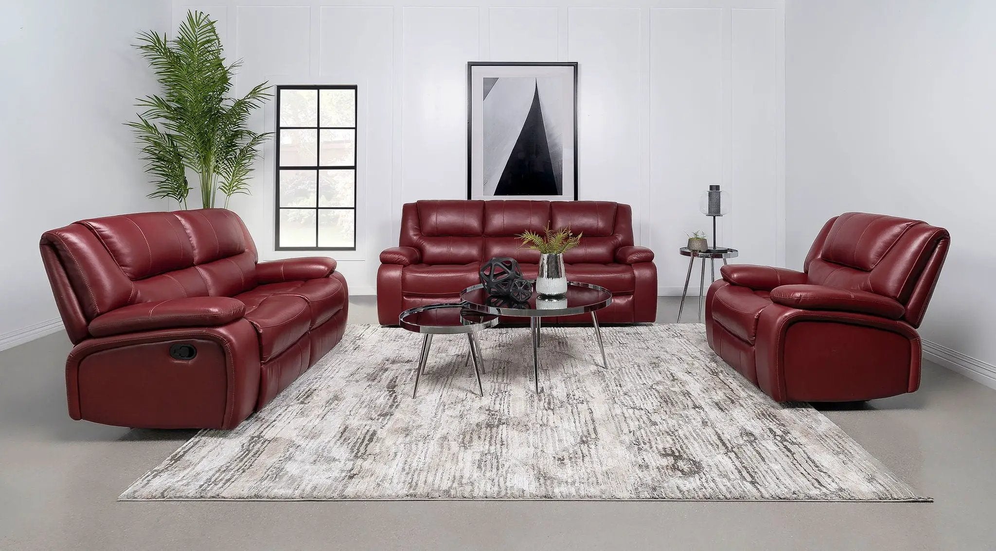 Camila Upholstered Glider Recliner Chair Red by Unique Piece Furniture