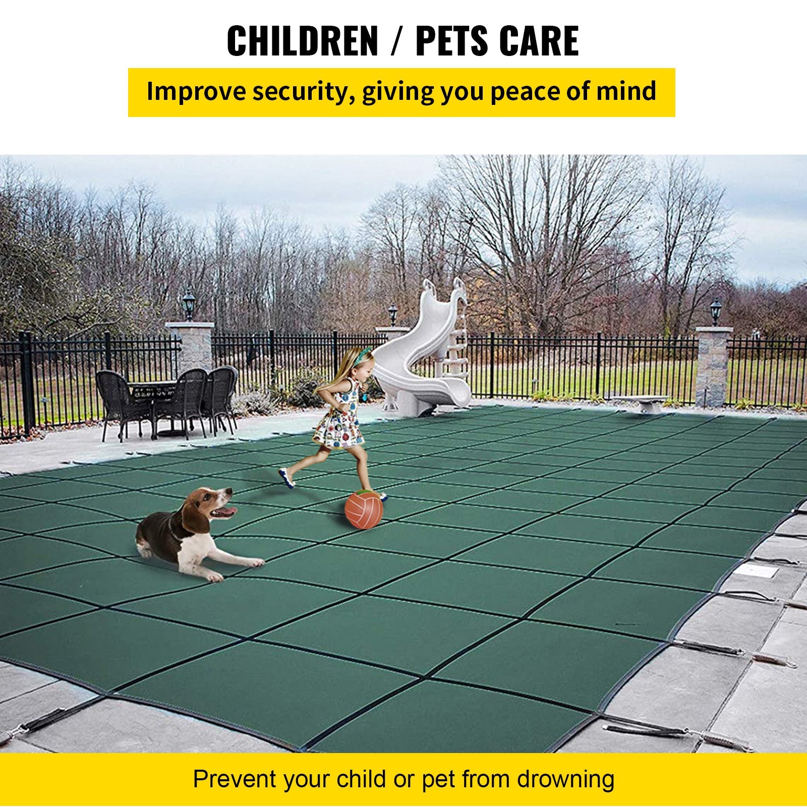 Pool Safety Cover Fits 20x40ft Rectangle Inground Safety Pool Cover by HouseOfZazla