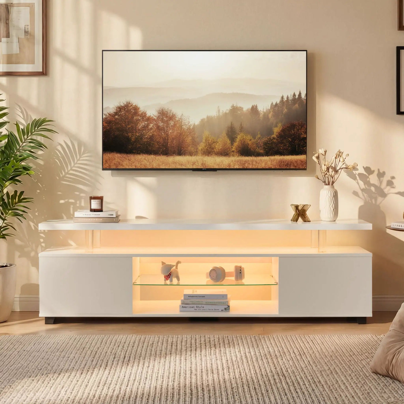 TV Stant With LED And Large Side Cabinet by HouseOfZazla