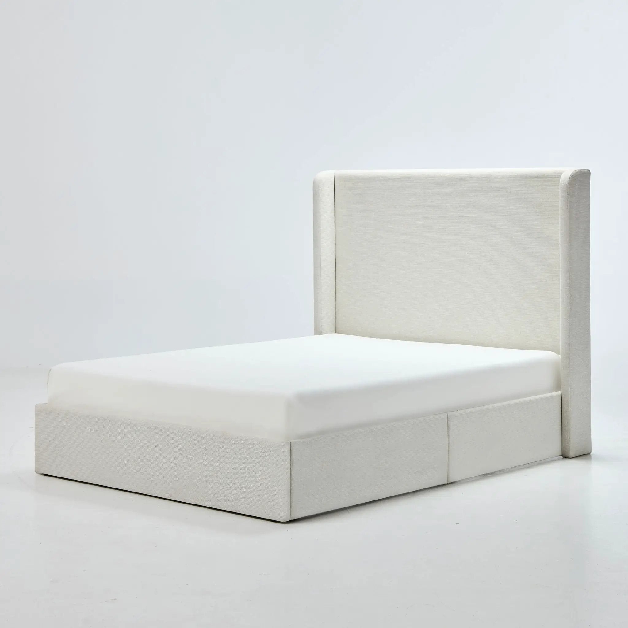 Carmen - Minimalist Upholstered Wingback Bed Frame With High Headboard