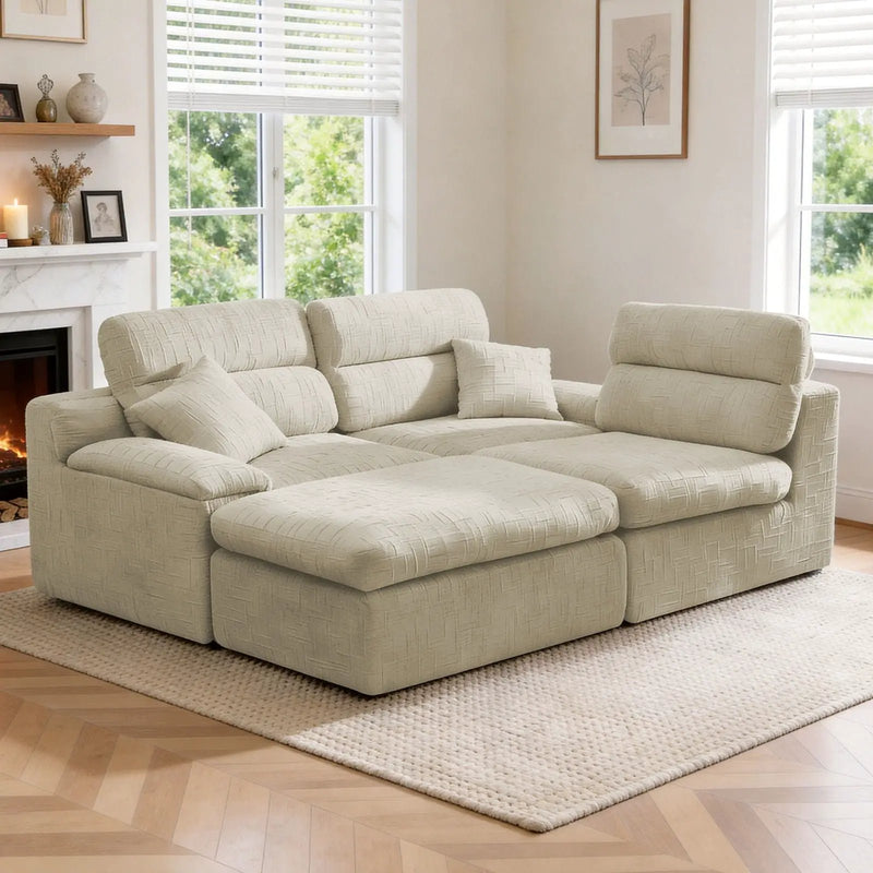Corner Chaise Sofa With High Backrest by Unique Piece Furniture