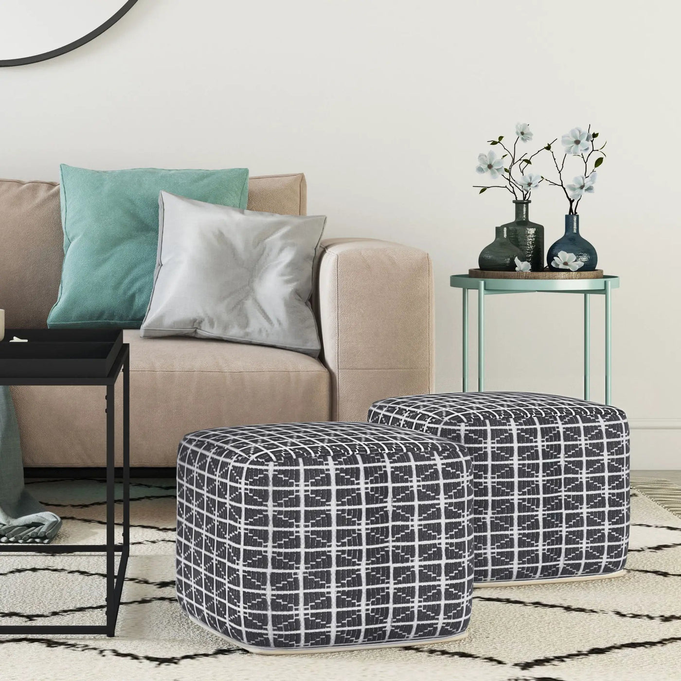 Noreen - Upholstered Square Pouf by Unique Piece Furniture