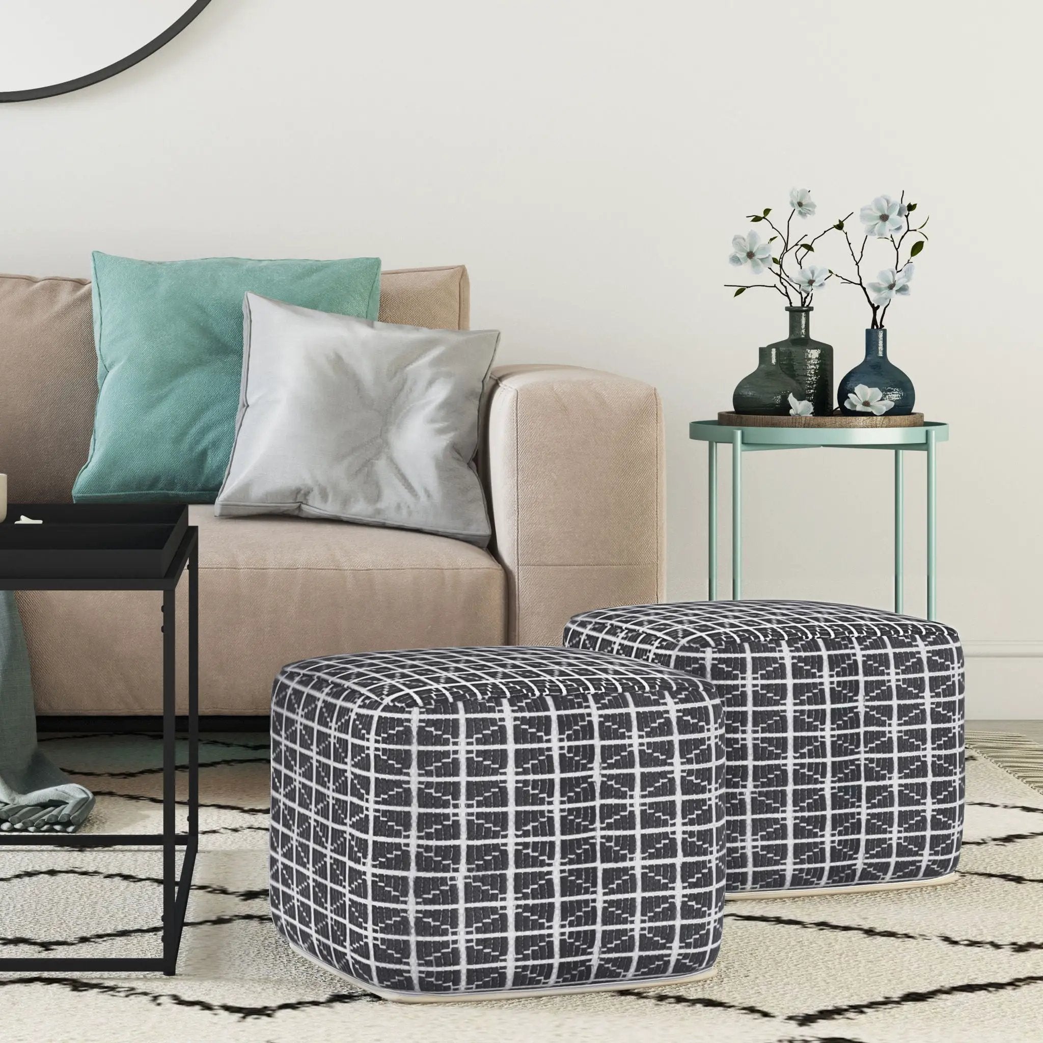 Noreen - Upholstered Square Pouf by Unique Piece Furniture