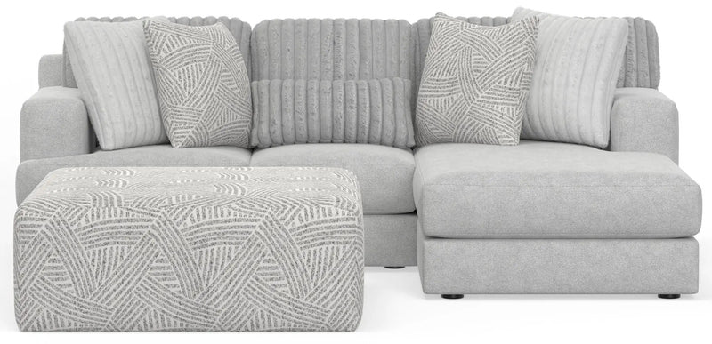 Logan - Upholstered Sectional With Comfort Coil Seating - 46" Cocktail Ottoman And Accent Pillows Included by Unique Piece Furniture