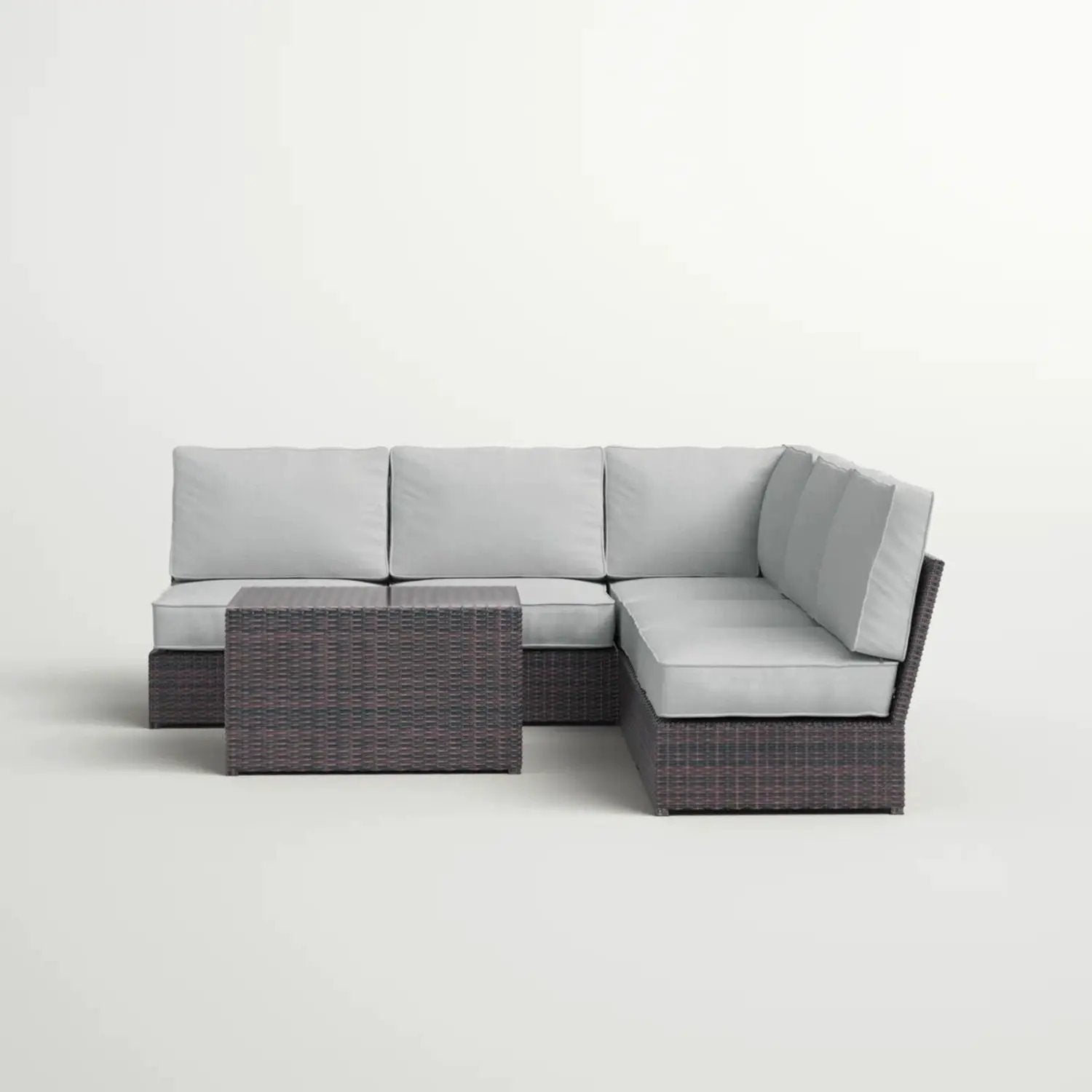 Modular 4 Person Outdoor Seating Group With Cushions - Espresso by HouseOfZazla
