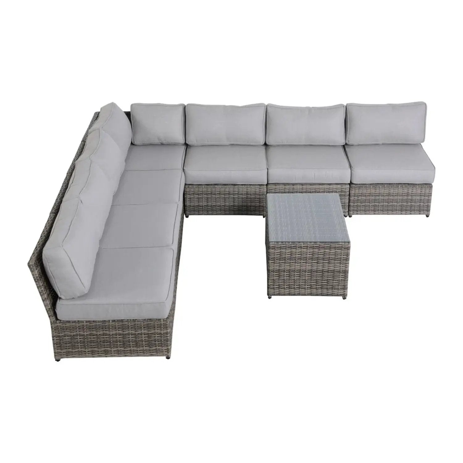 Comfortable Modern Patio Rattan Sectional Set With Cushions by Unique Piece Furniture