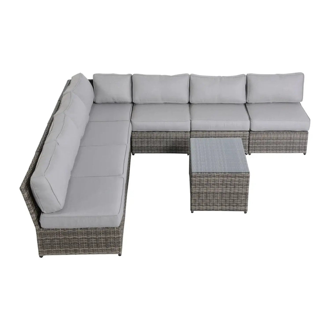 Comfortable Modern Patio Rattan Sectional Set With Cushions by HouseOfZazla