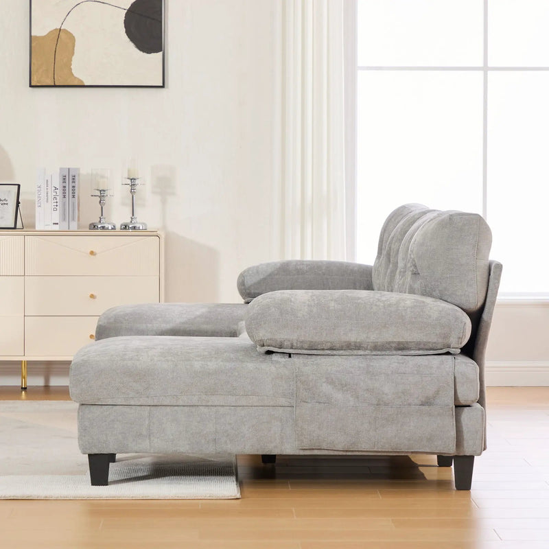 U-Shaped Sectional Sofa 103.5" Fabric Couch With Dual Chaise Lounges, Storage Pockets, Armrest Pillows by HouseOfZazla