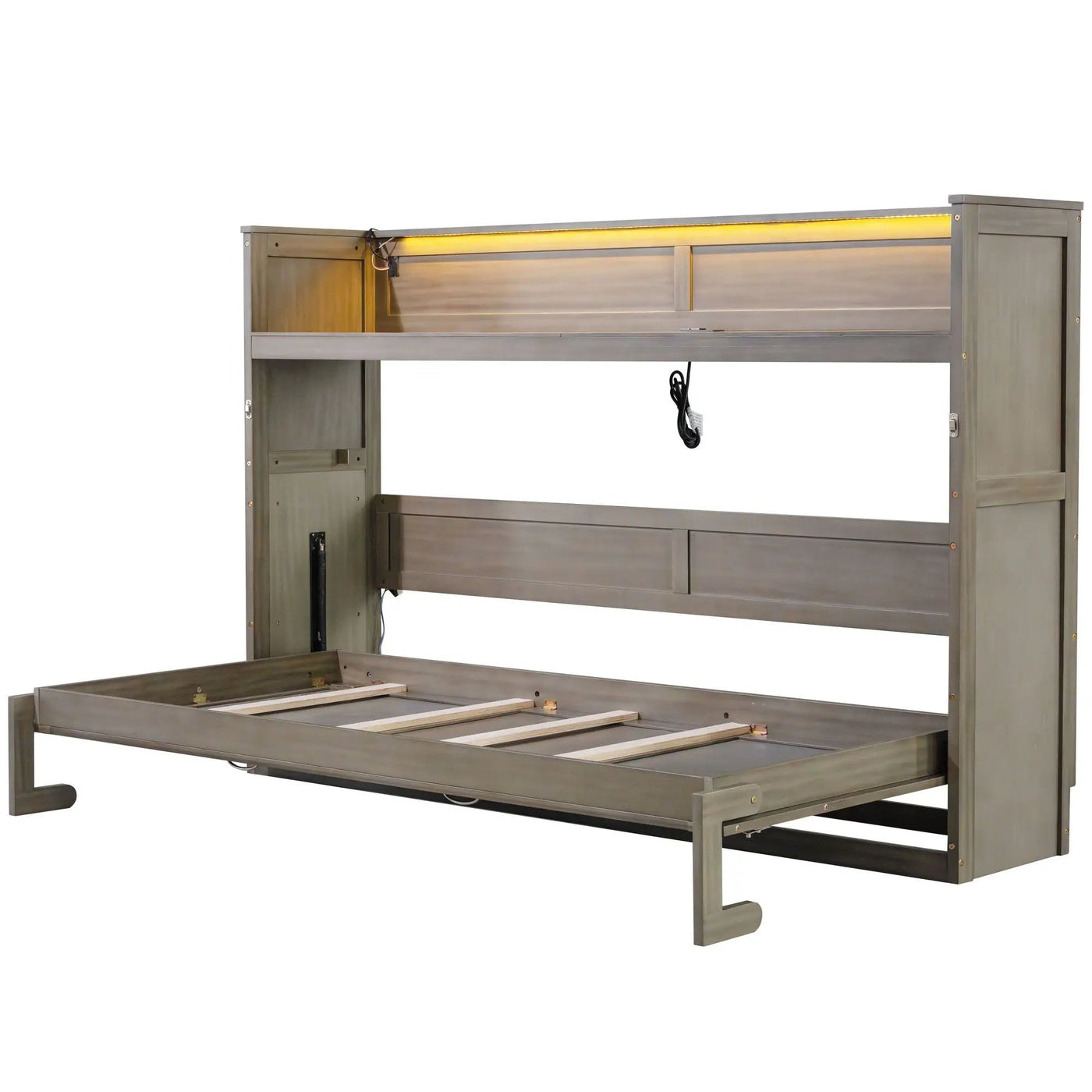 Murphy Bed With Desk, LED Light And USB Charging Station by Unique Piece Furniture